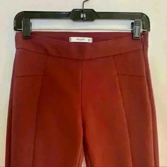 MANGO Burgundy Skinny Pants w/ Stitching and Zip Ankle Detailing - Picture 4 of 16
